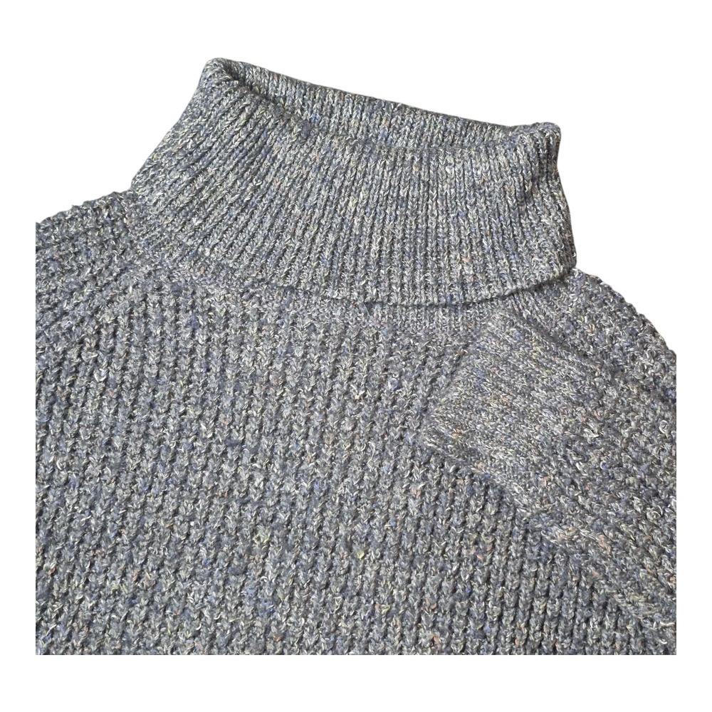 Free People Turtle Neck Chunky Knit Sweater‎ Wool Linen Blend Women's M